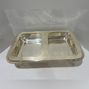 Vintage INTERNATIONAL SILVER CO(EG Webster&Son) Silver Plate Entree Footed Dish